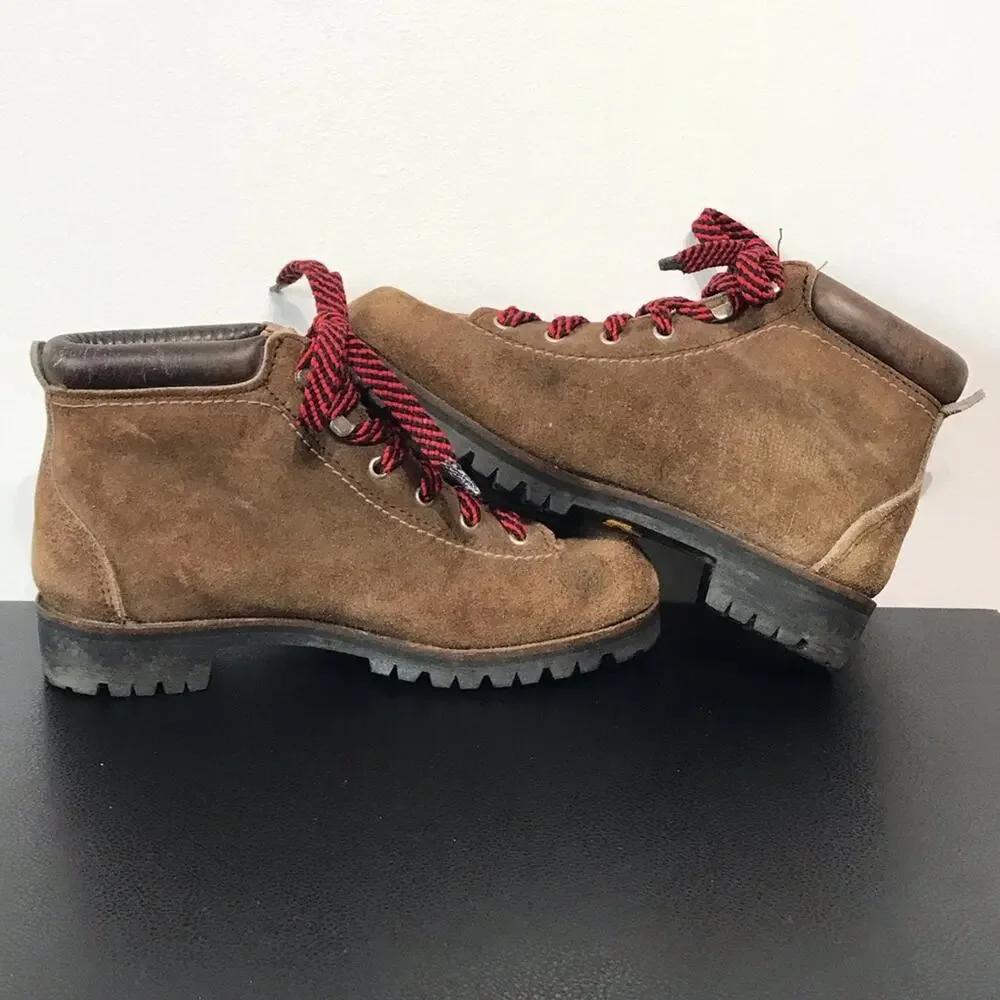 Vintage Vasque Red Lace Up Hiking Boots Suede Leather Mountaineering USA Shoes 6 - Picture 11 of 16